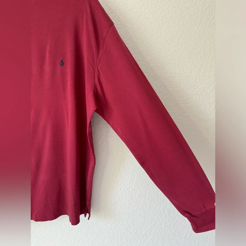 Polo Golf Ralph Lauren Men’s Large Dark Red  Pima Cotton‎ Mock Neck Outdoor
